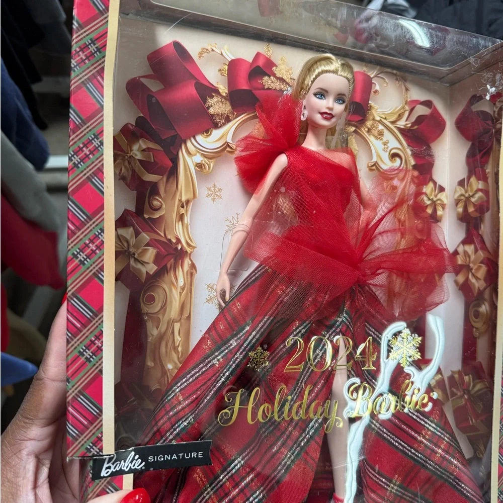 Barbie Signature Holiday Doll in Red Plaid Gown 2024 - Picture 2 of 2